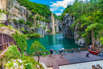 Granite valley The emerald green embrace. at pocheon Art valley, South Korea.