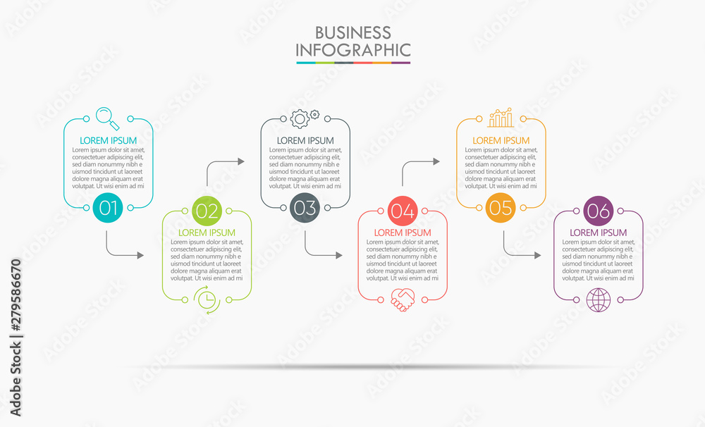 Business data visualization. timeline infographic icons designed for ...