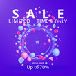 © PollyW - Sale  banner template, 3d figures realistic vector primitives composition