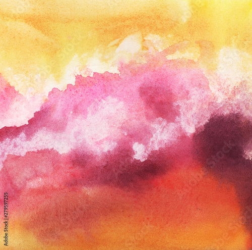 Watercolor Abstract Background Big Fluffy Pink Storm Clouds On Golden Sky Hand Drawn Watercolor Illustration On Textured Paper Fairy Crimson Sky Gradient Effect From Yellow To Red Buy This Stock Illustration Watercolor Abstract Background Big Fluffy Pink Storm Clouds On Golden Sky Hand Drawn Watercolor Illustration On Textured Paper Fairy Crimson Sky Gradient Effect From Yellow To Red Buy This Stock Illustration