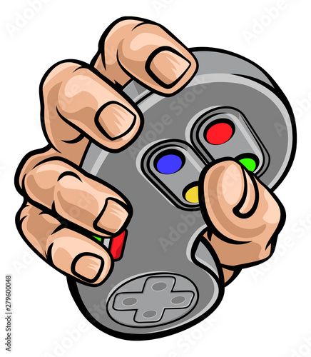 A gamer hand holding video ...