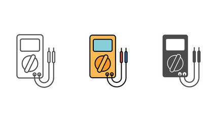 Digital multimeter vector icon sign symbol