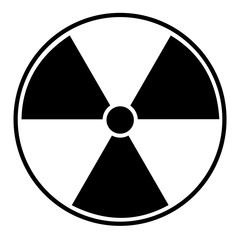 Wall Mural - Black radioactive sign over white background