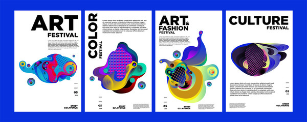 Wall Mural - Art, Culture, and Fashion Colorful Illustration Poster. Abstract Illustration for festival, exhibition, event, website, landing page, promotion, flyer, digital and print.