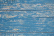 Rustic Wooden Textured With Faded Blue Paint For Retro And Vintage Background Design