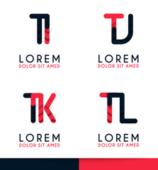 Wall Mural - T alphabet logo concept for company or corporations industry, print various online and offline, promotion advertising and marketing. can be for landing page, template, web, mobile app, poster, website