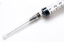 Syringe With A Needle On A White Background