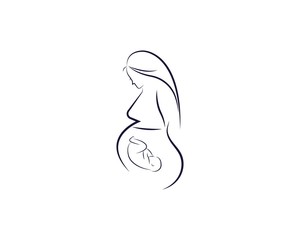 Wall Mural - beauty pregnant women vector icon template