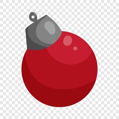 Wall Mural - Red Christmas ball icon in cartoon style isolated on background for any web design