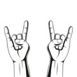 © nazar12 - Two hands. Rock sign. Vector illustration.