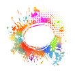 © Мария Неноглядова - Rainbow colored paint stains on a white background. Grunge frame of paint. Vector illustration.