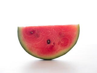 Sweet watermelon slices on white background