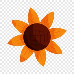 Sticker - Sun flower icon in cartoon style isolated on background for any web design