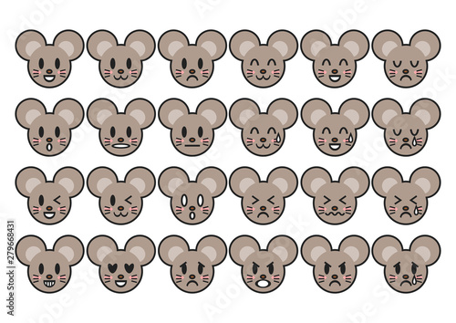 ねずみ 表情 アイコン イラスト 主線あり Adobe Stock でこのストックベクターを購入して 類似のベクターをさらに検索 Adobe Stock