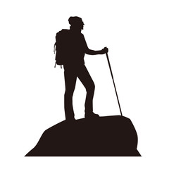 Wall Mural - backpacker silhouettes