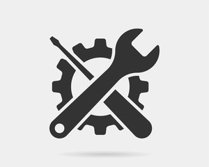 tools vector wrench icon. spanner logo design element. key tool isolated on white background.