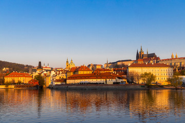 Panorama of Hradcany at sunrise, Czech Republic