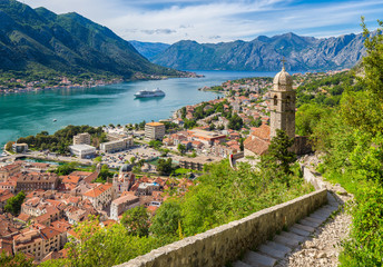 Wall Mural - Historic town of Kotor with Bay of Kotor in summer, Montenegro