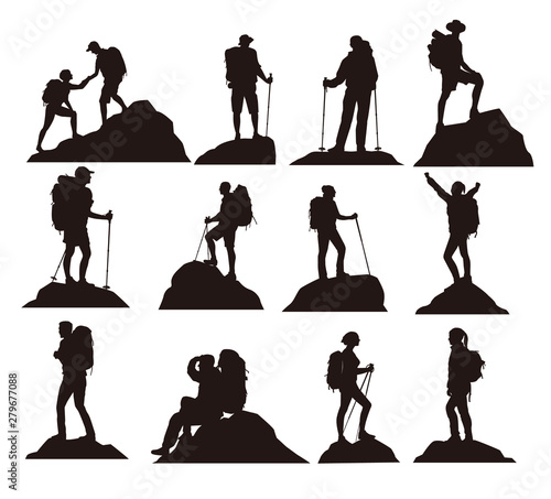 Backpacker Silhouettes Buy This Stock Vector And Explore Similar