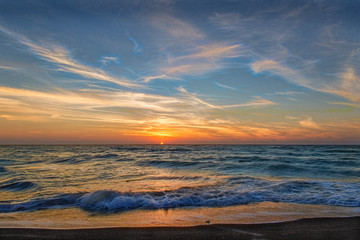 Sun on the Horizon over Ocean