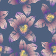 Vector seamless pattern wonderful colorful orchid hand-drawn in graphic and real-style at the same time. Delicate colors: pink, purple, yellow, beige. Looks vintage, beautiful, decoration for holidays