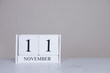 © James - November Date Cube White Background