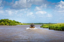 Airboat Ride In The Swamps Of Texas, Gulf Of Mexico