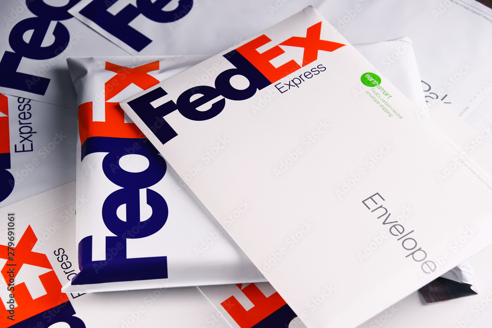 Fedex Envelope Example FedEx envelopes and parcels Stock Photo | Adobe Stock