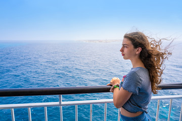 Sticker - girl in boat railing at formentera ibiza