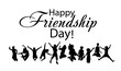 © Мария Неноглядова - Silhouettes of jumping friends. Happy Friends Day. Usable as greeting cards, posters, clothing, t-shirt for your friends. Vector illustration