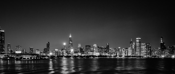 Wall Mural - big city skyline at night