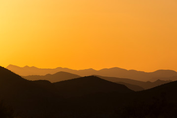 Wall Mural - landscape view of big bend national park during the sunset in texas.
