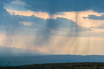 Wall Mural - landscape view of big bend national park during the sunset in texas.
