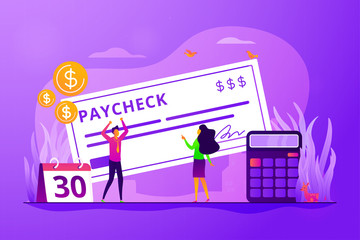 Wall Mural - money prize. cash lottery winning. salary payment. calendar with payday. tax free income. paycheck c