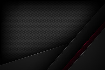 Wall Mural - black abstract vector background with overlapping characteristics.