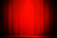 Theater Red Curtain On Stage Smoke Entertainment Background, Red Curtain Background.