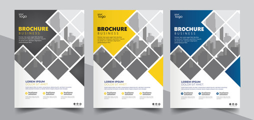 Wall Mural - Brochure design, cover modern layout, annual report, poster, flyer in A4 with colorful triangles