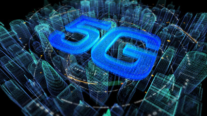 Poster - Futuristic holographic 5G digital wireless high speed fifth innovative generation for cellular network connectivity, high speed Internet broadband network