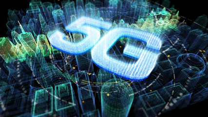 Poster - Futuristic holographic 5G digital wireless high speed fifth innovative generation for cellular network connectivity, high speed Internet broadband network