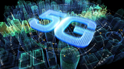 Poster - Futuristic holographic 5G digital wireless high speed fifth innovative generation for cellular network connectivity, high speed Internet broadband network