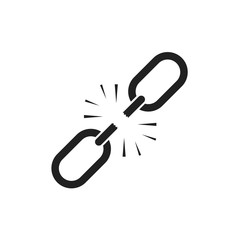Wall Mural - broken link. disconnect chain. isolated element. cinnection symbol. freedom sign.