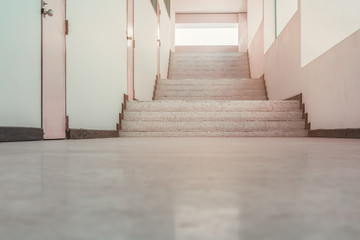 stairs walkway terrazzo flooring in interior building