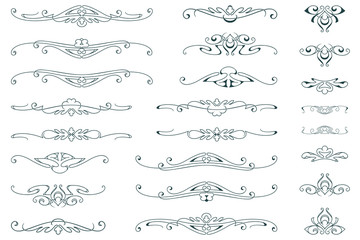 Set of floral and plant tribal tattoos. Vector vignette for labels, sticker and other design.