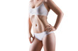 © staras - Slim woman in white underwear isolated on white background, perfect female body