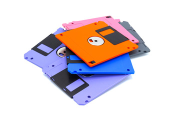 A floppy disk , also called a floppy, diskette isolated white background