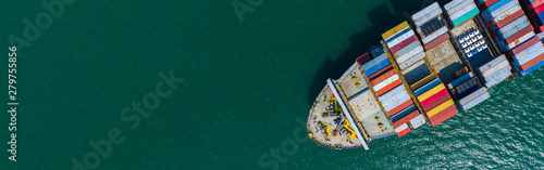 Fotografía Container ship carrying container for import and export, business logistic and t
