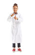 © Pixel-Shot - Little African-American scientist on white background