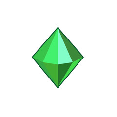 Poster - Green crystal and gemstones line icon template color editable. Diamond symbol vector sign isolated on white background. Sympel logo vector illustration for graphic and web design