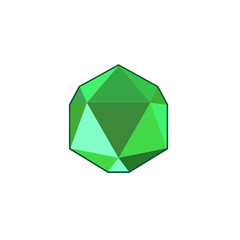 Poster - Green crystal and gemstones line icon template color editable. Diamond symbol vector sign isolated on white background. Sympel logo vector illustration for graphic and web design