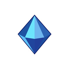 Poster - Blue crystal and gemstones line icon template color editable. Diamond symbol vector sign isolated on white background. Sympel logo vector illustration for graphic and web design